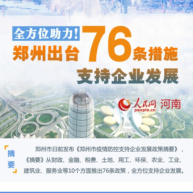 郑州出台76条措施支持企业发展