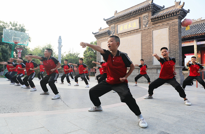 暑假期间，河南省焦作市温县，众多青少年前来习武健身，“武”出精彩暑假。徐宏星摄