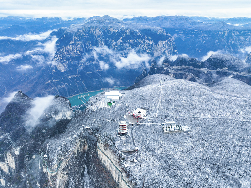 雲台山景區現雲海霧凇景觀。徐萌毅攝