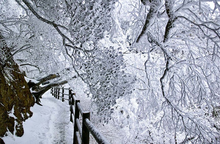 春雪尧山入画来。张浩摄
