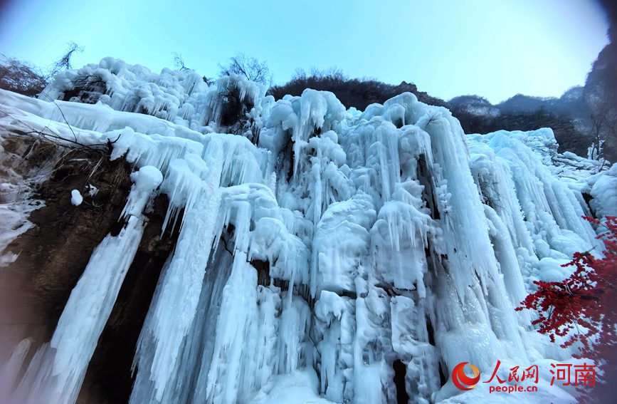 雲台冰瀑景觀。人民網記者 王佩攝